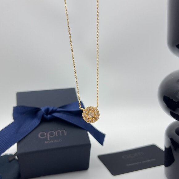 APM Monaco Gold Compass Pendant Necklace - Picture 4 of 4